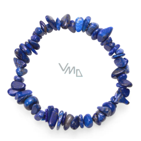 Lapis Lazuli Armband elastisch gehackter Naturstein 19 cm, AA Qualität, Stein der Verwandlung