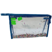 Zemánek Kosmetická kabelka průhledná hvězdičky kolečka různé barvy 24 x 14,5 x 6,5 cm 1 kus