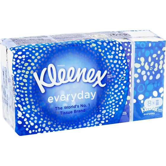 Kleenex 2-lagige Taschentücher Everyday, 8× 9 Stück