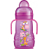 Ich habe eine Trainer-Trinkflasche mit weichem Trinkaufsatz und Griffen, verschiedene Motive und Farben, ab 4 Monaten, 220 ml.