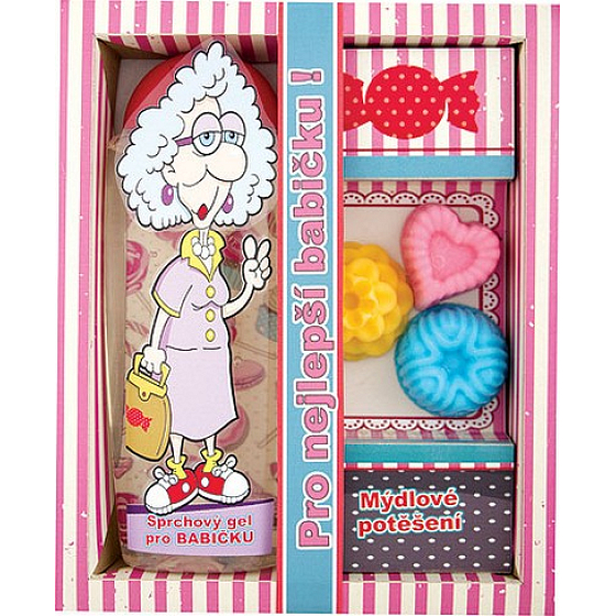 Böhmen Geschenke Für das beste Großmutter Duschgel 300 ml + handgemachte Seife 3 Stück, Kosmetikset