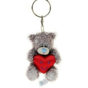 Ich zu dir Teddybär mit rotem Herz Plüsch Schlüsselbund 7 cm