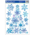 Fensterfolie ohne Leimbaum aus blauen Flocken mit Glitzer 37 x 29 cm