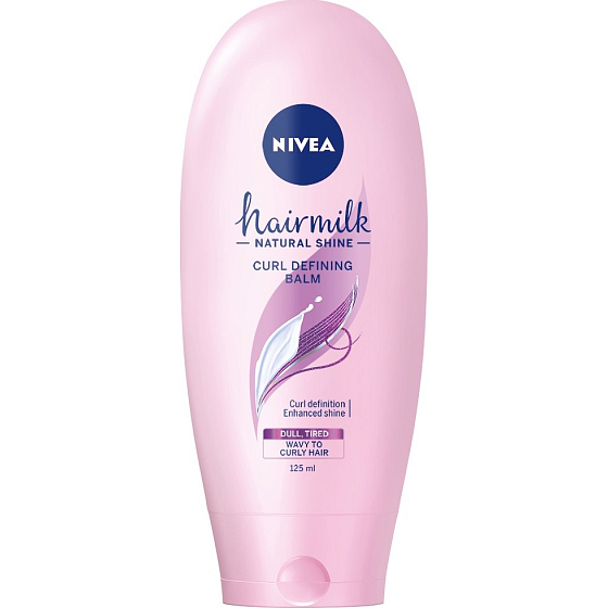 Nivea Hairmilk Natural Shine Balsam zur Verbesserung von welligem Haar 125 ml