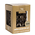 WoodWick Fireside - Kamin-Kerze mit Holzdocht petite 3 x 31 g + Geometrischer Kerzenhalter Geschenkset