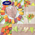 Nekupto Papierservietten 3-lagig 33 x 33 cm 20 Stück Osterherz, um Tulpen