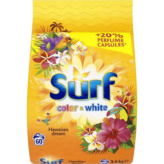 Surf Color & White Hawaiian Dream Waschpulver für farbige und weiße Wäsche 60 Dosen von 3,9 kg