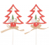 Holzstecker roter Baum 8 cm + Spieß, 2 Stück