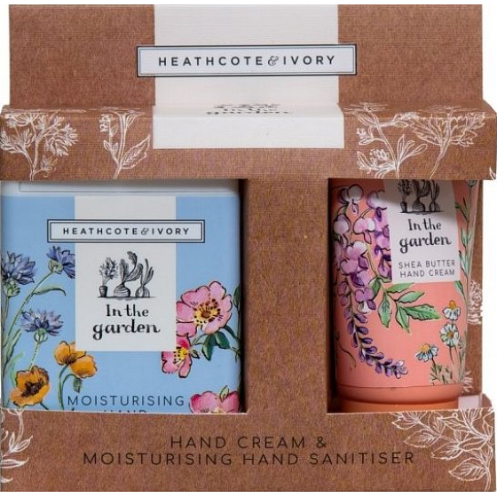 Heathcote & Ivory In The Garden Hand- und Nagelcreme 30 ml + antibakterielles Spray 20 ml, Kosmetikset
