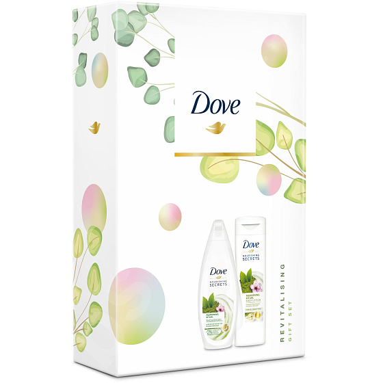 Dove Nourishing Secrets Awakening Ritual Matcha Tee & Sakura - Erfrischendes Duschgel aus grünem Tee und Kirschblüten 250 ml + Körperlotion 250 ml, Kosmetikset
