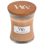 WoodWick Golden Milk - Goldene Milchduftkerze mit Holzdocht und Glasdeckel klein 85 g