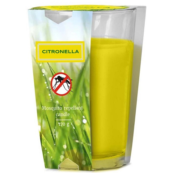 Emocio Citronela abweisende Kerze in Glas gelb 76 x 118 mm