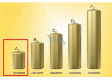 Lima Kerze glatt Metall gold Zylinder 70 x 100 mm 1 Stück