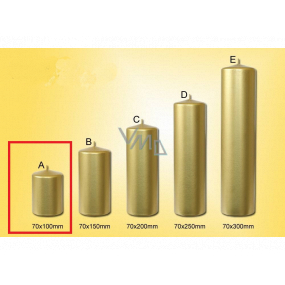 Lima Kerze glatt Metall gold Zylinder 70 x 100 mm 1 Stück
