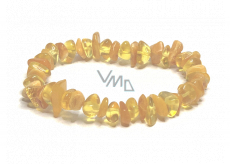 Bernstein Baltischer Honig / Gold Armband elastisch gehackt natürlich, 16 - 17 cm, steifes Sonnenlicht