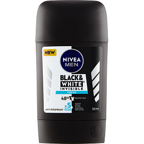 Nivea Men Black & White Invisible Fresh Deodorant Stick, 50 ml