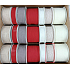Ditipo Weihnachtsstoffband Nordische Jute beige mit weißen Ornamenten 2 m x 25 mm