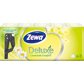Zewa Deluxe Kamille Comfort 3-lagige Papiertaschentücher, 10× 10 St.