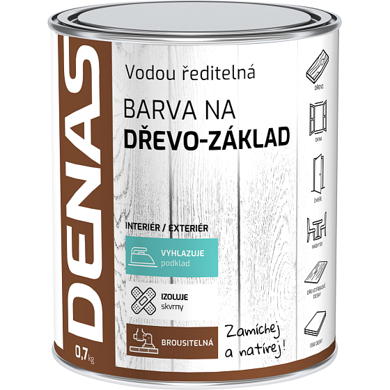 DENAS NA DŘEVO–ZÁKLAD Grundierung für Holz, weiß, 0,7 kg