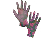 Leiva Arbeits Handschuhe halbgenässt mit Blumenmuster, Größe 7, 1 Paar