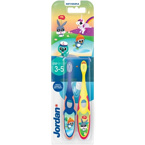 Jordan Step by Step Kinderzahnbürste, im Alter von 3-5 Jahren, 2 Stück