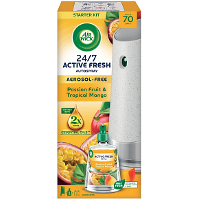 Air Wick Active Fresh elektrischer Diffusor Maracuja & Mango Komplett, 1 + 228 ml