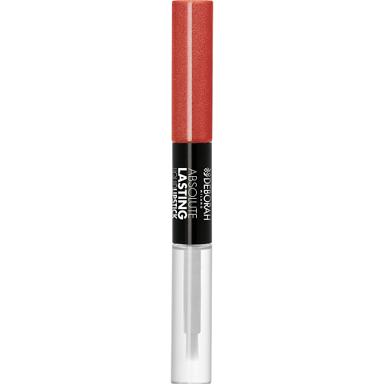 Deborah Milano Absolut anhaltender flüssiger Lippenstift 2 in 1 Lippenstift und Lipgloss 12 Pearly Orange 2 x 4 ml