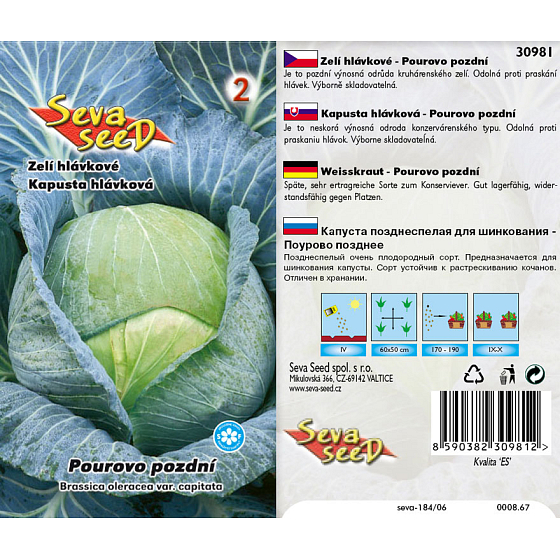 Seva Seed Cabbage Head Pour Late 0,8 g
