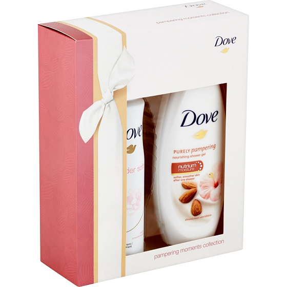 Dove Purely Pampering Nourishing Duschgel SG 250 ml + Powder Soft Antitranspirant Spray 150 ml, Kosmetikset