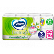 Zewa Deluxe Aqua Tube Camomile Comfort parfümiertes Toilettenpapier 3-lagig 150 Stück 16 Stück, Rolle, die gespült werden kann
