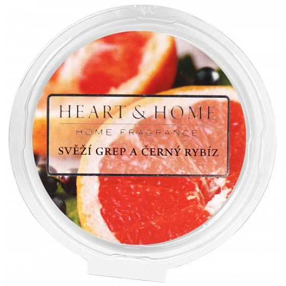 Heart & Home Frische Grapefruit und schwarze Johannisbeere Soja natürliches duftendes Wachs 27 g