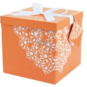 Angel Folding Geschenkbox mit Band Orange 22 x 22 x 13 cm