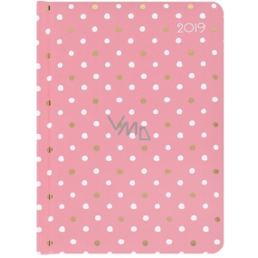 Albi Diary 2019 pink mit Tupfen 12,5 cm x 17 cm x 2,2 cm