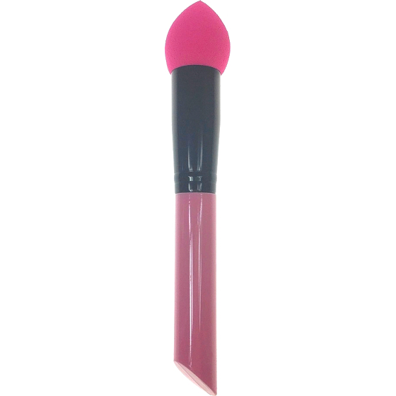 Kosmetikbürste mit Schaumschwamm rosa-schwarzer Griff 16 cm 30390