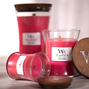 WoodWick Radieschen und Rhabarber - Duftkerze mit Radieschen und Rhabarber mit Holzdocht und Deckelglas groß 609,5 g