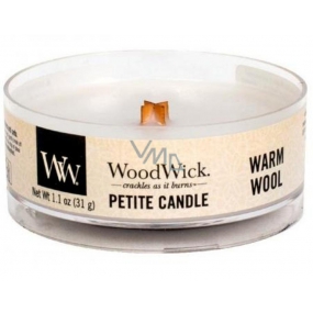 WoodWick Warm Wool - Warme Wollduftkerze mit zierlichem Holzdocht 31 g