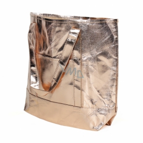Albi Eco Handtasche aus waschbarem Laminierpapier - Gold 30 cm x 38 cm x 10,5 cm