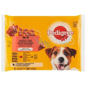 Pedigree Adult Beef und Geflügel in Gelee-Tasche für erwachsene Hunde 100 gx 4 Stück