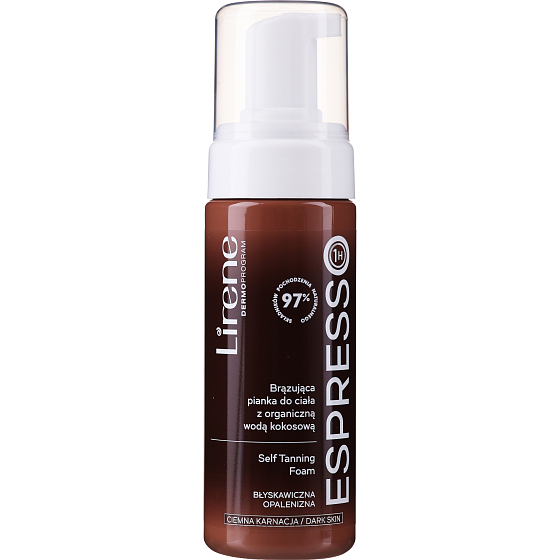 Lirene Espresso Bronze Körperschaum mit Bio-Kokoswasser für gebräunte Haut 150 ml