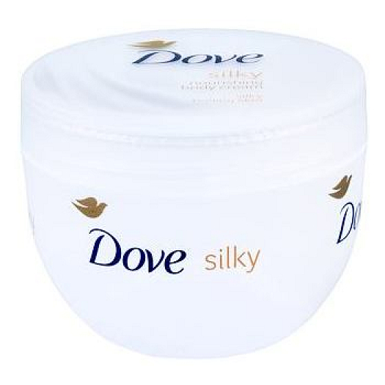 Dove Silky pflegende Körpercreme für den ganzen Körper mit reiner Seide 300 ml