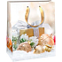 Ditipo Geschenkpapiertüte 26,4 x 13,6 x 32,7 cm Glitzer Weihnachtsbeleuchtung - Goldgeschenk und Flakons