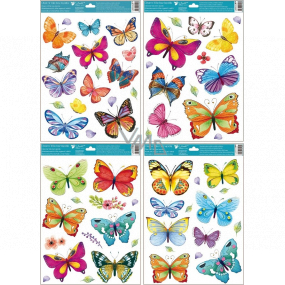 Fensterfolie ohne Kleber bunte Schmetterlinge 42 x 30 cm 1 Blatt