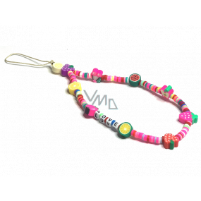 Anti-Verlust-Handy-Anhänger, Perlen, Obst, Liebe, Umfang 26,5 cm Anti-Verlust-Handy-Anhänger, Perlen, Obst, Liebe, Umfang 26,5 cm