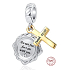Sterling Silber 925 Religiöse Sprüche Jesa 41:10, 2in1 Anhänger für Armband