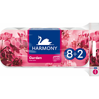 Harmony Premium Garden Pure White 3-lagiges Toilettenpapier, 8+2 Rollen, Rolle 17,5 m