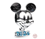 Charme Sterling Silber 925 Disney Jahrestag, glückliches Jahr 2024, Perle auf Armband
