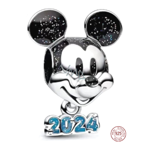 Charme Sterling Silber 925 Disney Jahrestag, glückliches Jahr 2024, Perle auf Armband