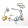 Charme Sterling Silber 925 Disney Cinderella mit Kutsche und Herz, Anhänger am Armband Film