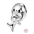 Charme Sterling Silber 925 Siegel mit Baby - Mutterliebe, Perle am Armband Tier
