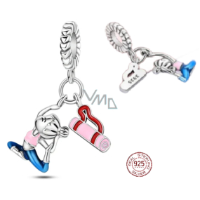 Charm Sterlingsilber 925 Yoga, Anhänger für Sportarmband